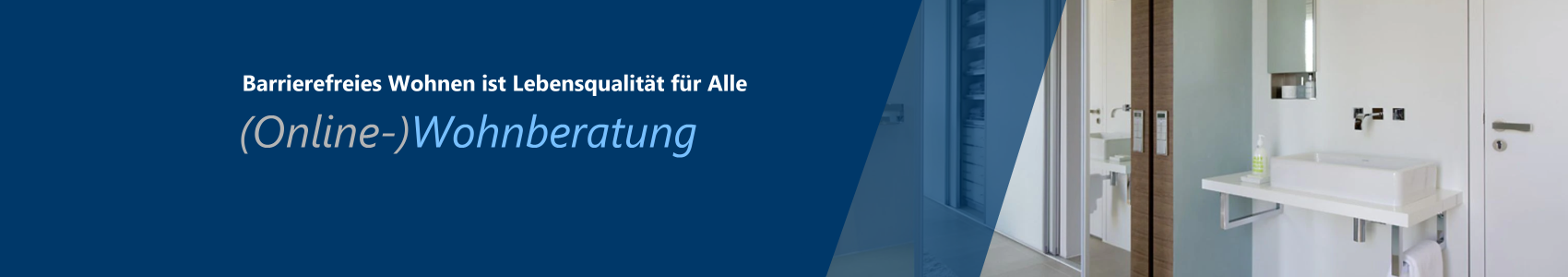 Wohnberatung auch online beim EUKOBA e.V. Das Bild zeigt ein barrierefrei gestaltetes Bad